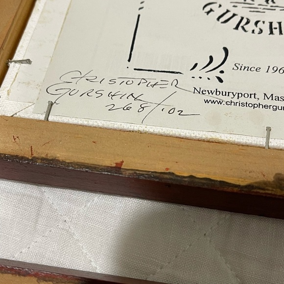 Christopher Gurshin signed folk art framed 8 1/2 by 6 1/2 inches - Picture 4 of 7